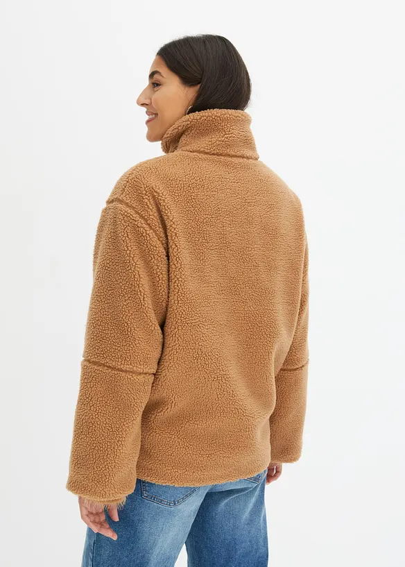 Gevoerde teddy fleece jas, bonprix