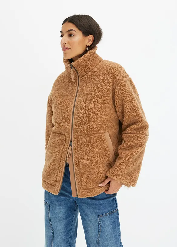 Gevoerde teddy fleece jas, bonprix
