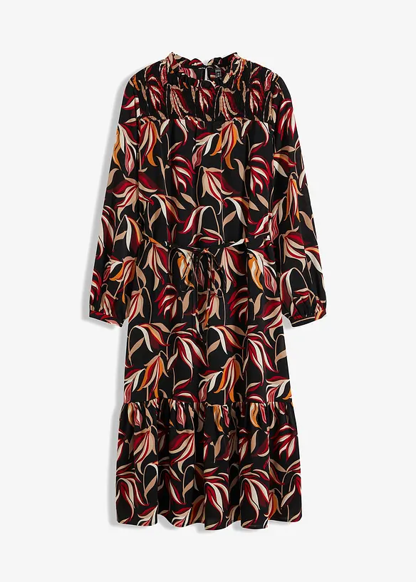 Midi jurk met smokwerk, bonprix