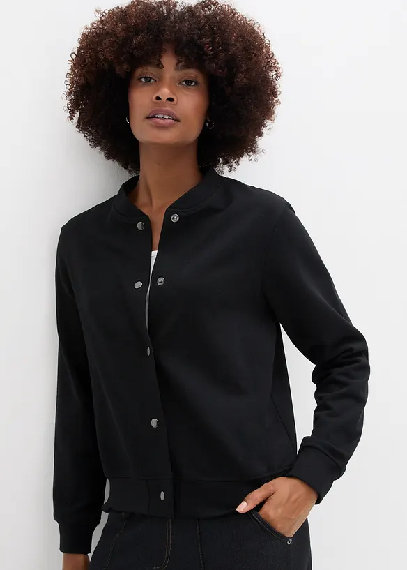 Sweat bomber met een knoopsluiting, bonprix