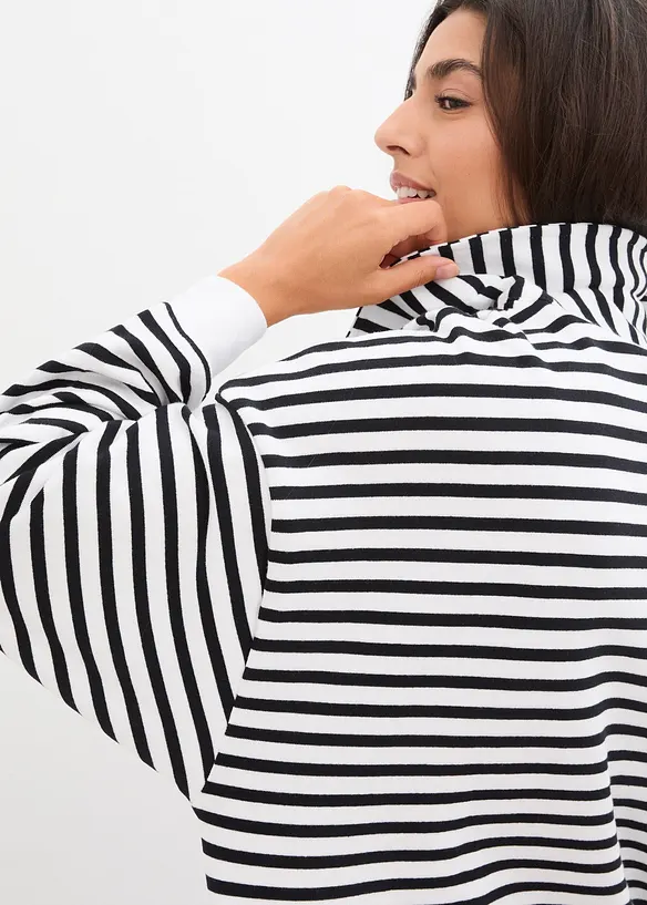 Sweater met V-hals en polokraag, bonprix