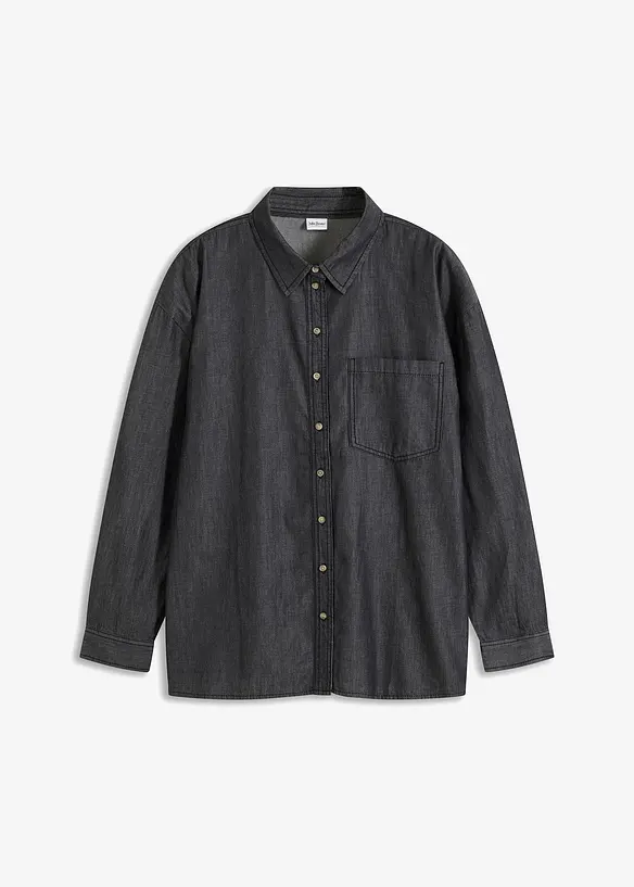 Oversized spijkerblouse van biologisch katoen, bonprix