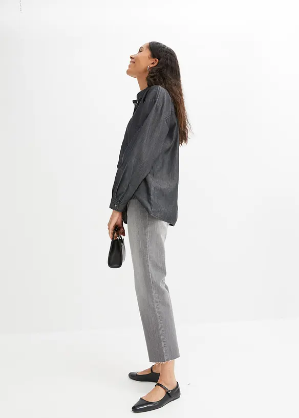 Oversized spijkerblouse van biologisch katoen, bonprix