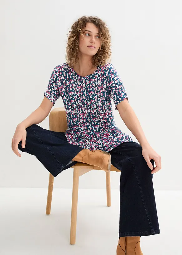 Jersey shirt in een linnen-viscosemix, bonprix