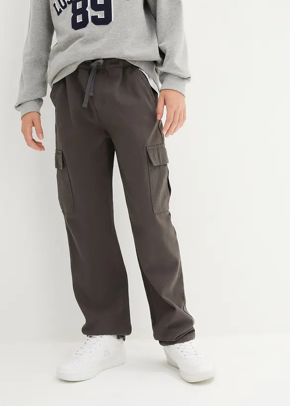 Loose fit cargo broek van katoen, straight, bonprix