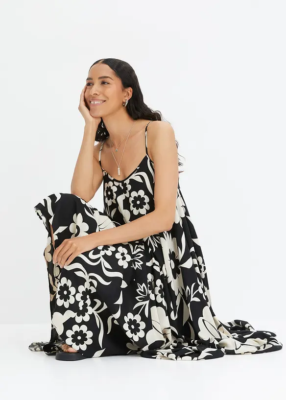 Wijde maxi jurk van soepele viscose, bonprix