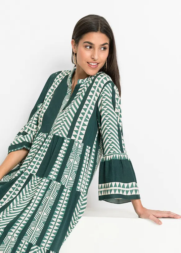 Maxi jurk met printvan soepele viscose, bonprix
