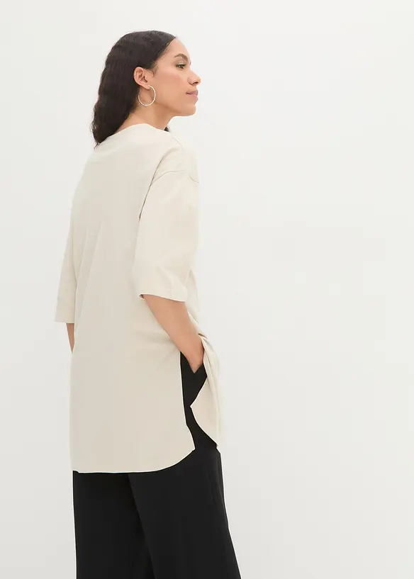 Oversized longshirt van biologisch katoen, bonprix