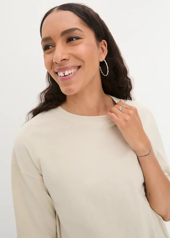Oversized longshirt van biologisch katoen, bonprix