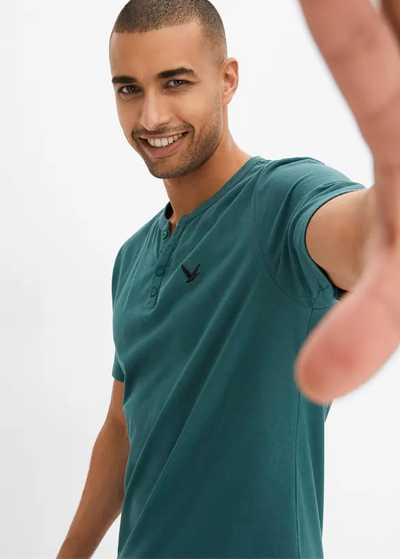 Henley shirt van biologisch katoen, korte mouw, bonprix
