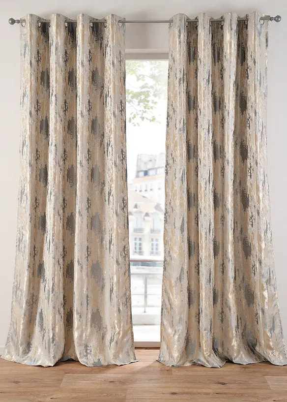 Jacquard gordijn met glans (1 stuk), bonprix
