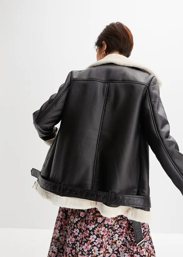 Bikerjas van imitatielammy, bonprix