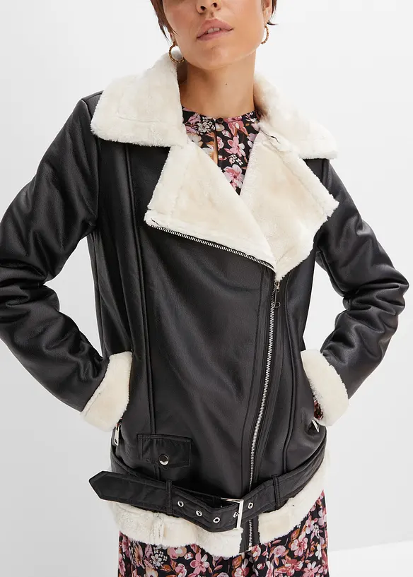 Bikerjas van imitatielammy, bonprix