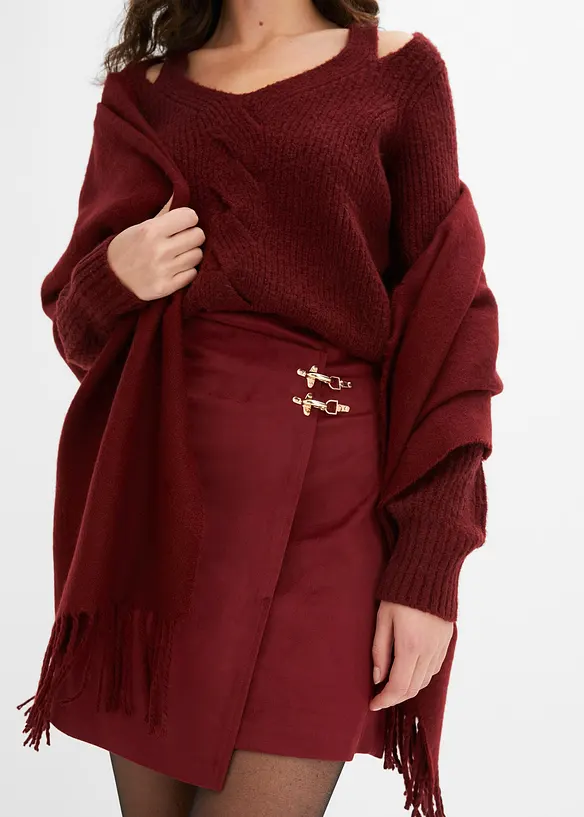Wijd uitlopende rok in wikkellook, bonprix