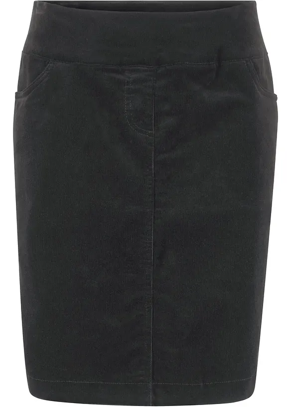 Stretch corduroy rok met een comfortabele band, bonprix
