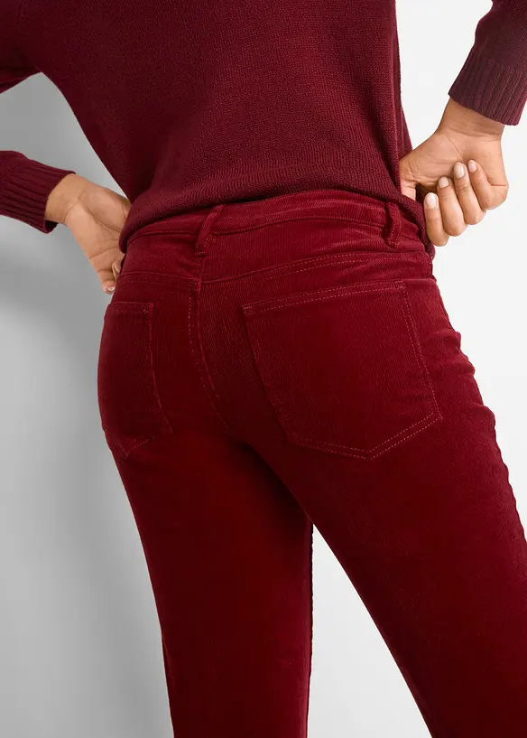 Stretch corduroy broek, bootcut, bonprix