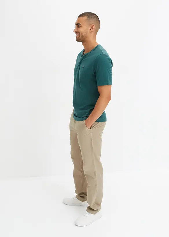 Henley shirt van biologisch katoen, korte mouw, bonprix