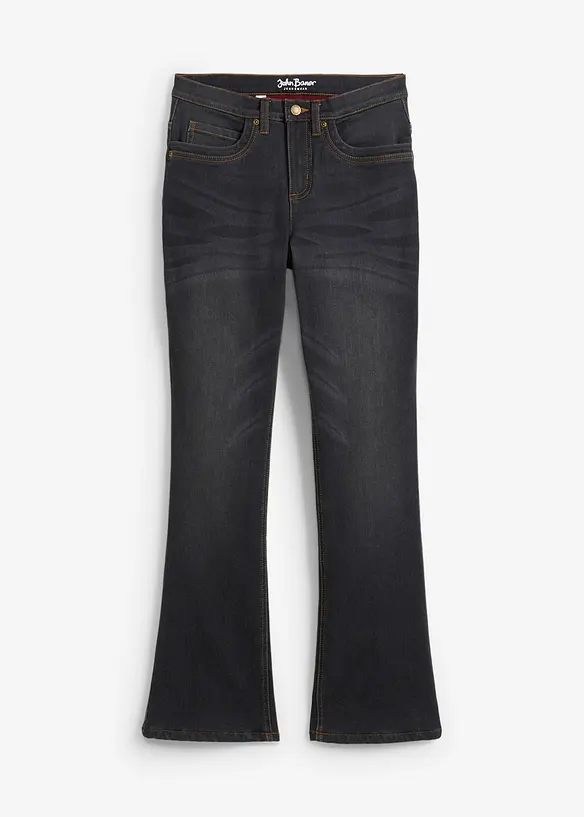 Thermo bootcut jeans, high waist, bonprix