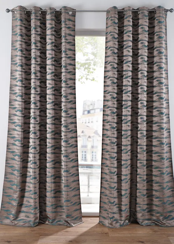 Jacquard gordijn met golven (1 stuk), bonprix