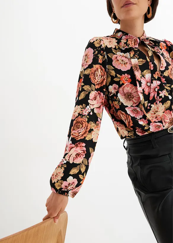 Blouse met strik, bonprix