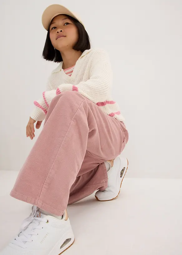 Corduroy broek, loose fit, bonprix