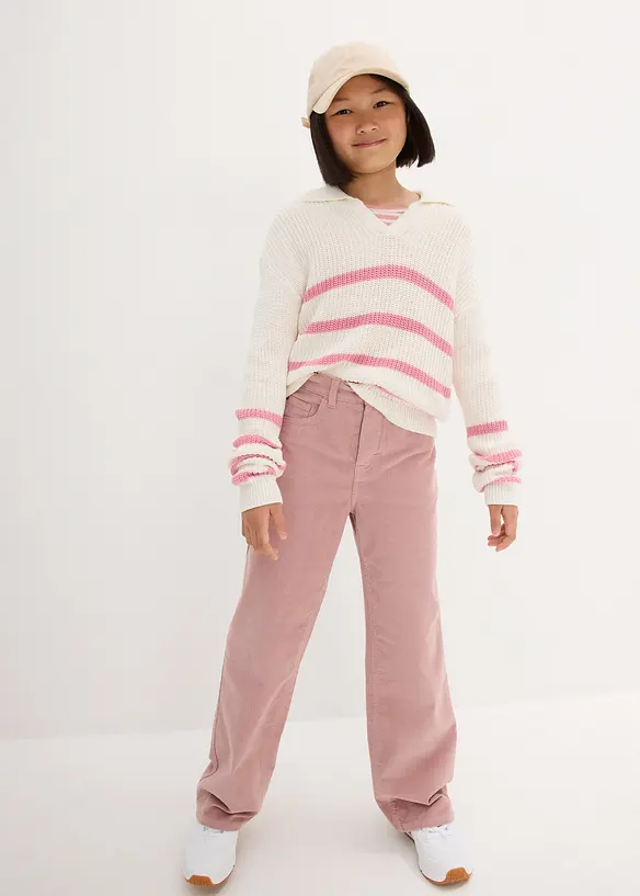 Corduroy broek, loose fit, bonprix