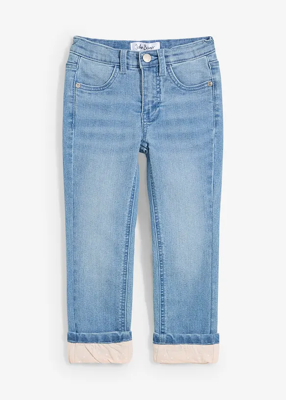 Meisjes thermojeans met jersey voering, slim fit, bonprix