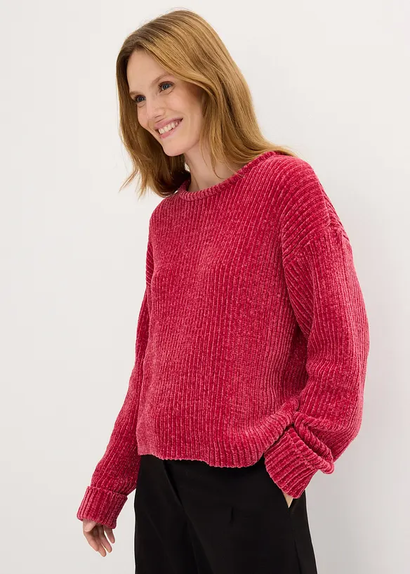 Oversized trui van zachte chenille, bonprix