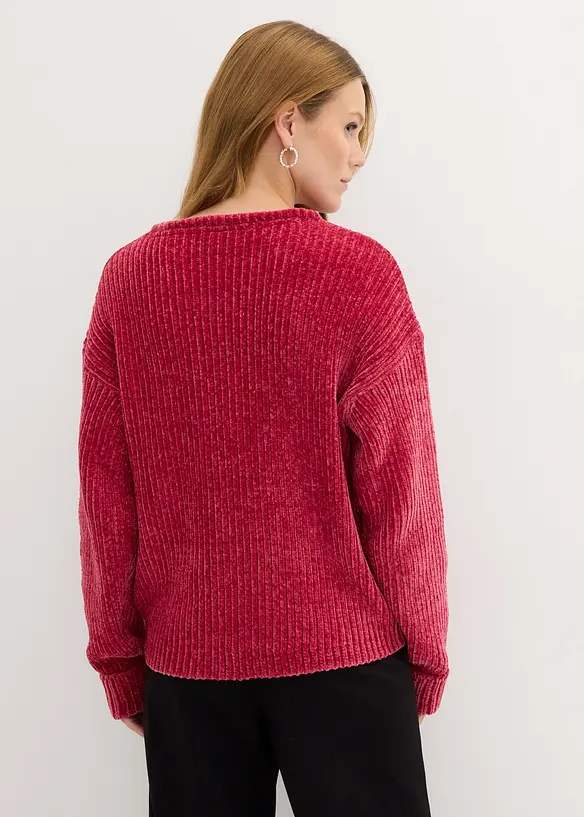 Oversized trui van zachte chenille, bonprix