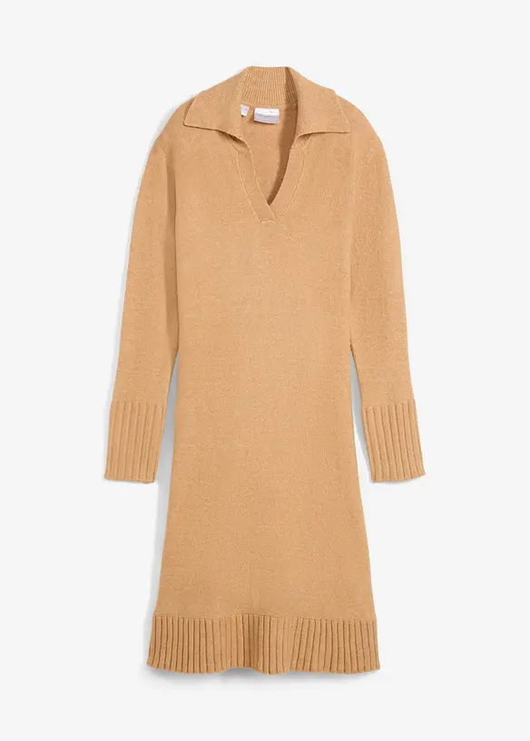 Gebreide jurk met polokraag, bonprix
