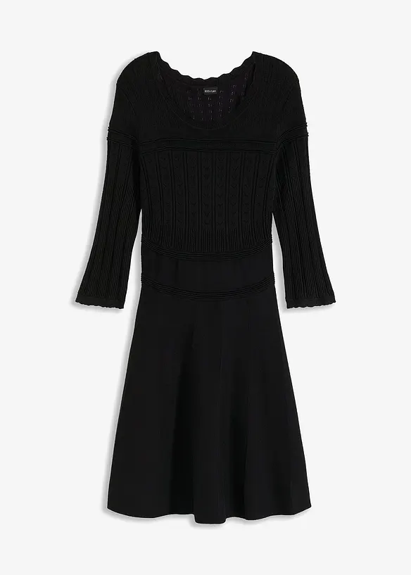 Gebreide jurk met ajourpatroon, bonprix