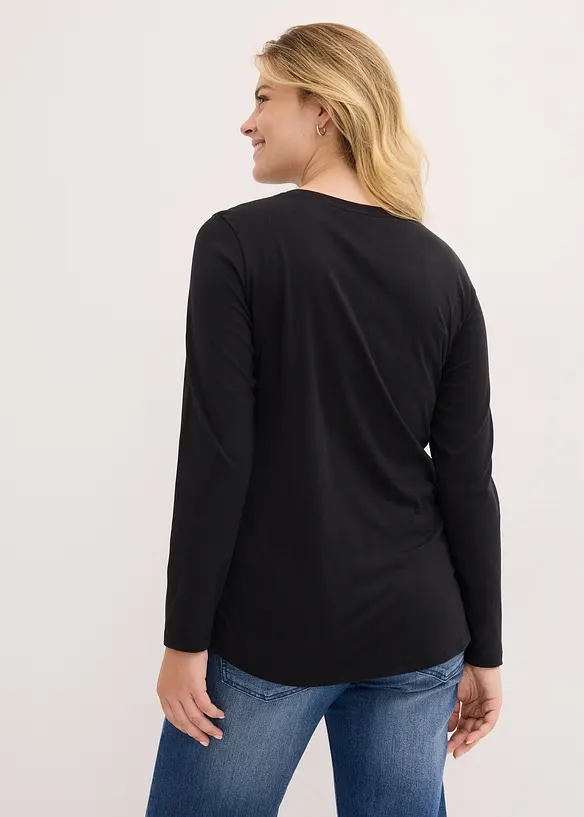 Katoenen longsleeve met kerstmotief, bonprix