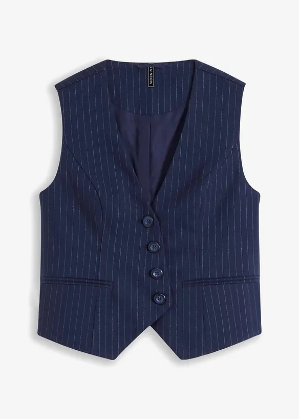 Gilet met krijtstrepen, bonprix