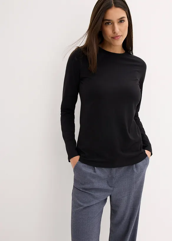 Longsleeve van biologisch katoen (set van 2), bonprix