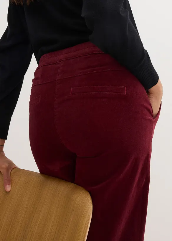Wijde corduroy broek met high-waist comfortband, bonprix