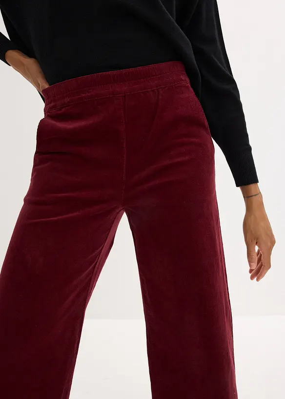 Wijde corduroy broek met high-waist comfortband, bonprix