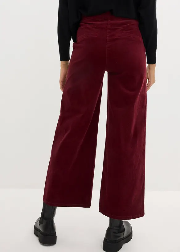 Wijde corduroy broek met high-waist comfortband, bonprix