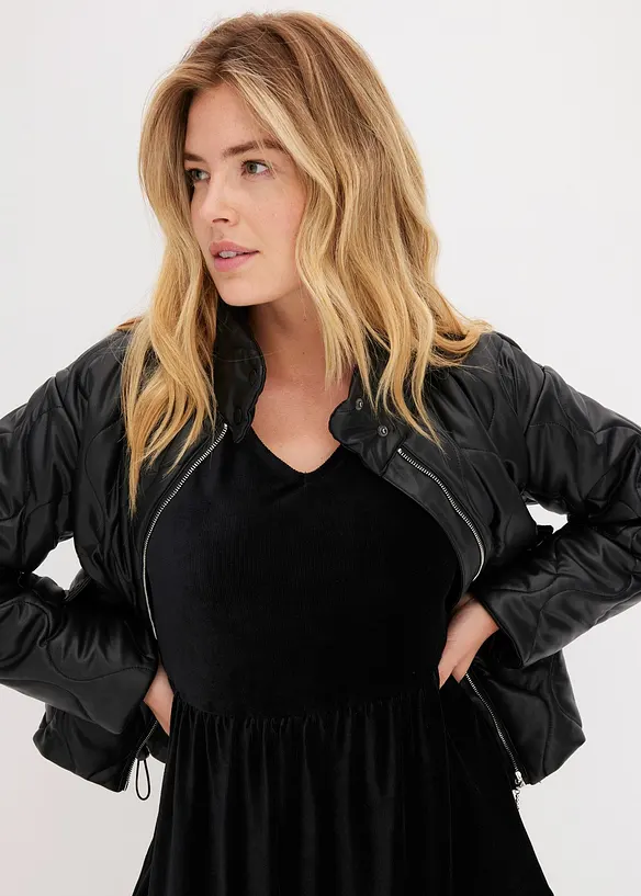 Mini jurk van elastisch fluweel, bonprix