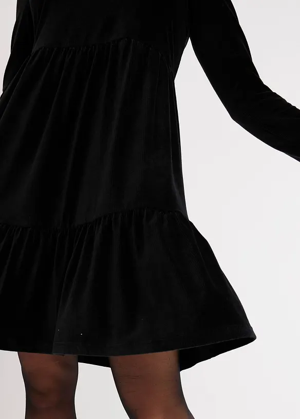 Mini jurk van elastisch fluweel, bonprix