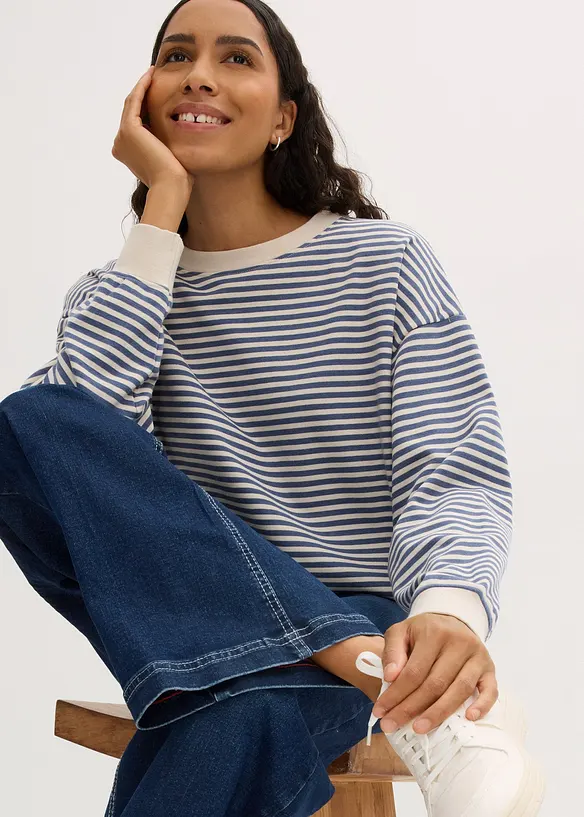 Oversized sweater met strepen, bonprix