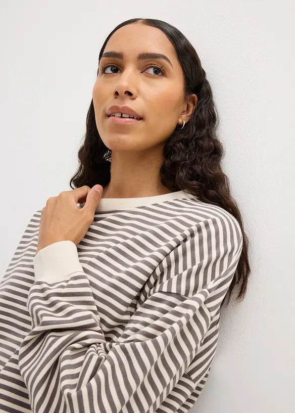 Oversized sweater met strepen, bonprix