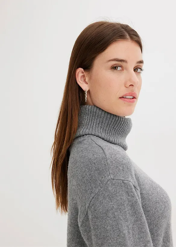 Gebreide jurk met col, bonprix