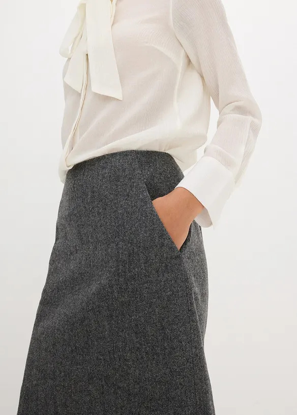 Wollen rok met visgraatpatroon, bonprix