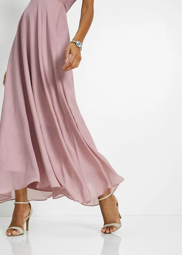 Maxi jurk met pailletten en borduursel, bonprix