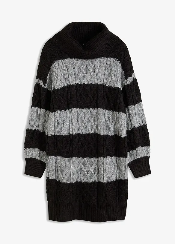 Gebreide jurk met strepen, bonprix
