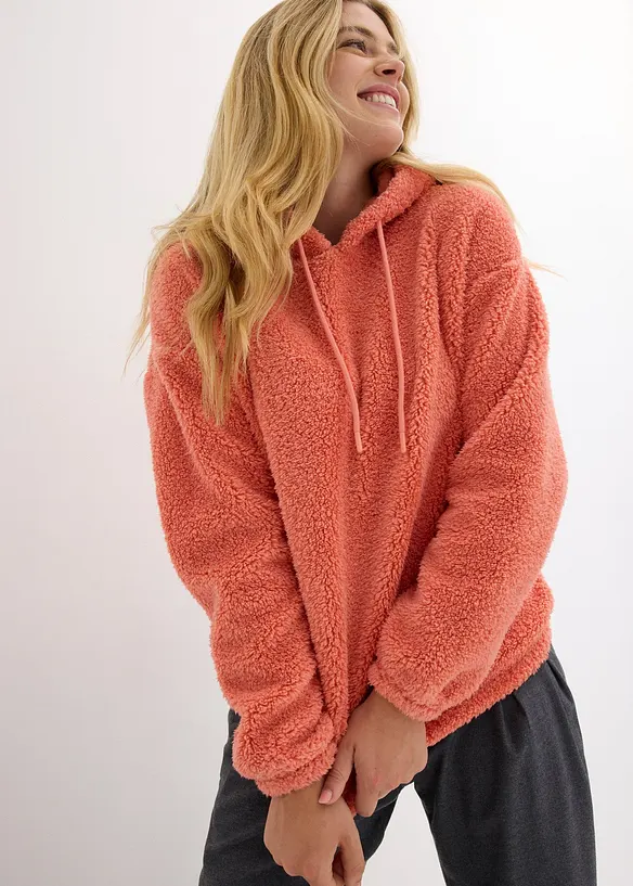 Fleece hoodie van teddy, bonprix
