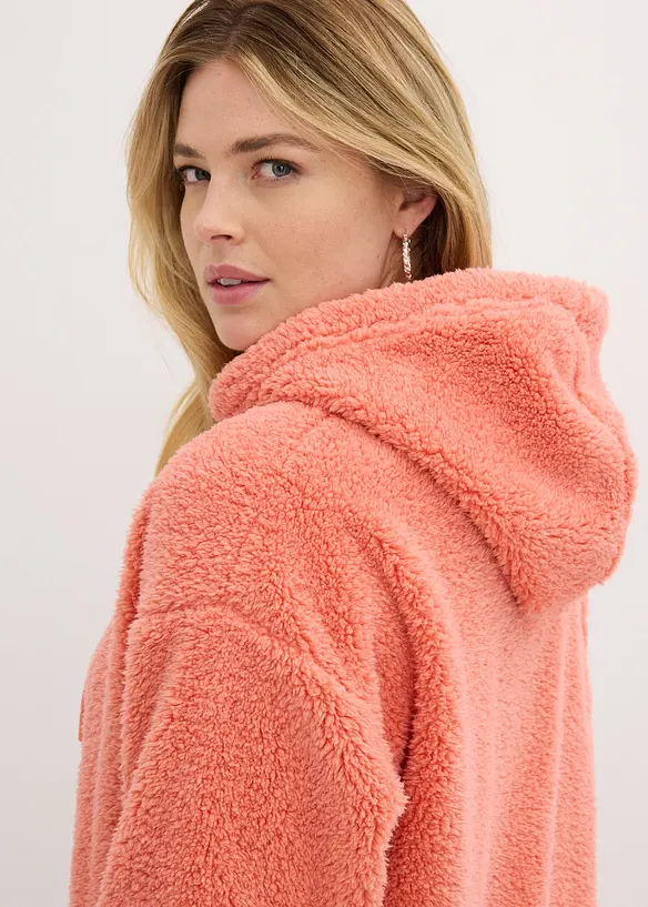 Fleece hoodie van teddy, bonprix