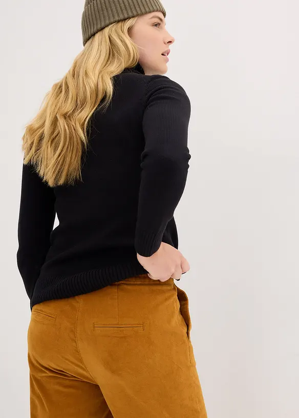 Cropped corduroy broek met comfortabele band, bonprix