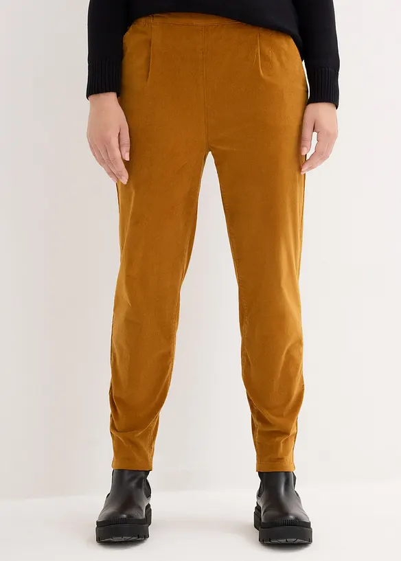 Cropped corduroy broek met comfortabele band, bonprix