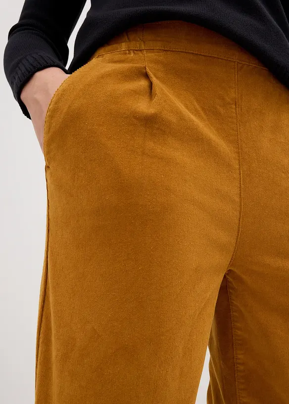 Cropped corduroy broek met comfortabele band, bonprix